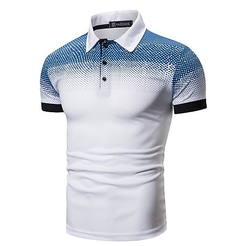 

Men's Golf Shirt Polo Shirt Quick Dry Moisture Wicking Lightweight Short Sleeve T Shirt Top Slim Fit Gradient Color Summer Tennis Golf Running