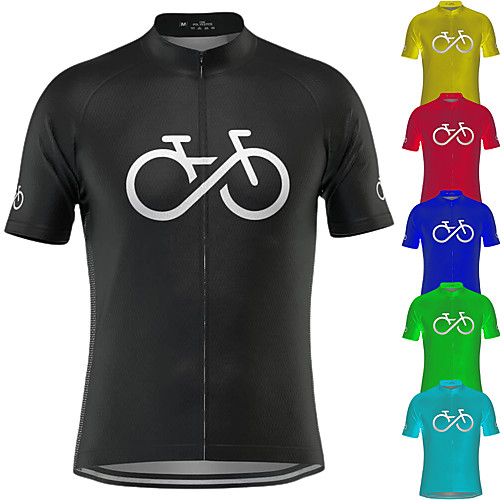 

21Grams Men's Short Sleeve Cycling Jersey Summer Polyester Light Yellow Black / Yellow Green Funny Bike Jersey Top Mountain Bike MTB Road Bike Cycling Breathable Quick Dry Moisture Wicking Sports