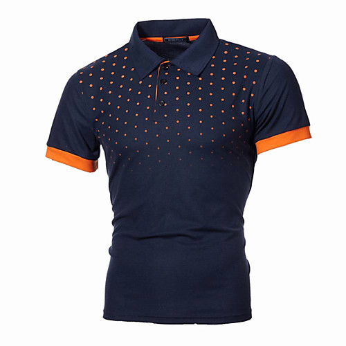 Men's Golf Shirt Polka Dot Turndown Daily Sports Button-Down Short Sleeve Tops Classic Black / Red Blue White