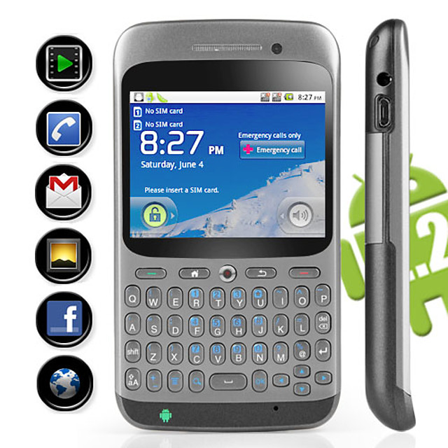 Poseidon Android 2 2 Qwerty Touchscreen Cell Phone Dual Sim Wifi Gps 21 109 99