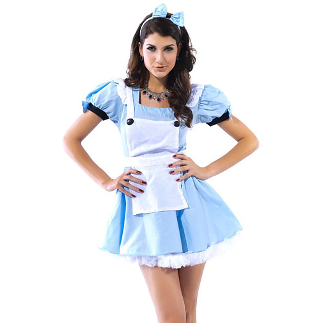 Sexy Women S Blue Fairy Tail Maid Dress Halloween Costume 4 Pieces 4078 21 27 49