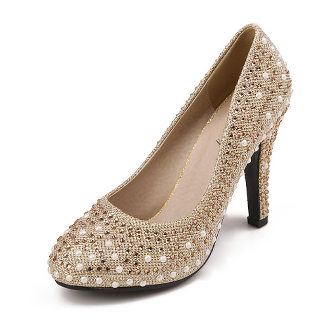 Femme Chaussures Hiver Printemps Ete Automne Talon Aiguille Strass Pour Mariage Dore De 1407251 2020 A 39 99