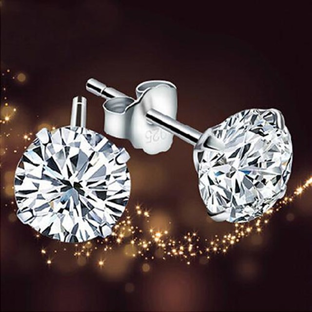Niños Niñas Santa Sombrero De Plata Esterlina Cristal Aretes-Bolsa