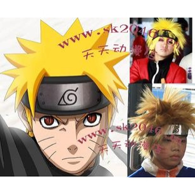 21年 コスプレウィッグ Naruto ナルト うずまきナルト イエロー アニメ系 コスプレウィッグ 12 インチ 耐熱繊維 男性用 ハロウィンウィッグ コレクション 38 49