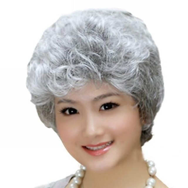 Женские парики из искусственных волос для пожилых женщин