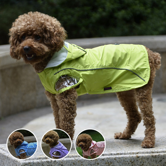 Hund Regenmantel Hundekleidung Purpur Grün Blau Kostüm Kunststoff Nylon