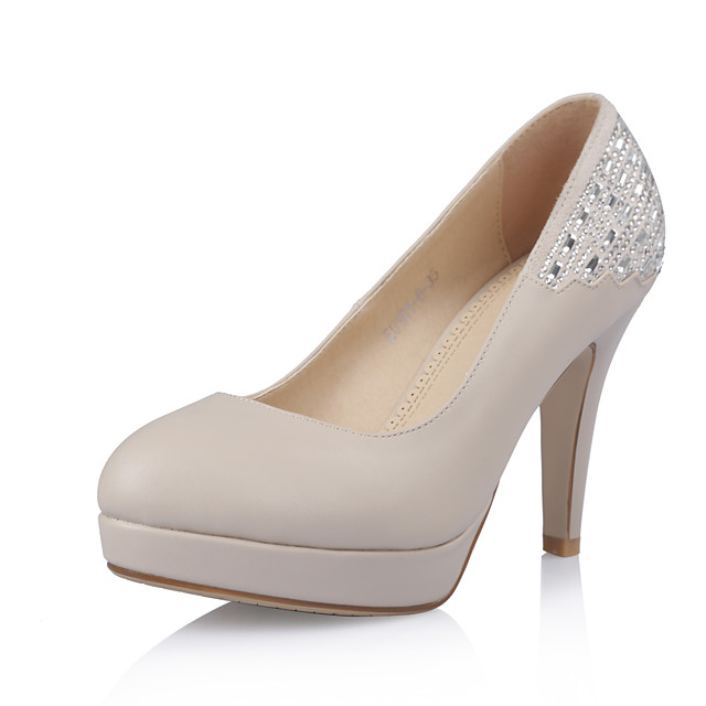 Zapatos de mujer - Tacón Stiletto - Tacones / Punta Redonda - Tacones -  Boda / Vestido / Fiesta y Noche - Semicuero - Negro / Beige 4102900 2021 –  $44.79