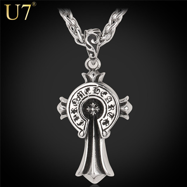 Covet Jewelry Floral Framed Cross 316L Stainless Steel Pendant