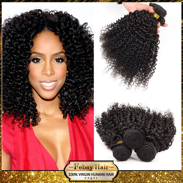  Cheveux  P ruviens Kinky Curly Tissages  de cheveux  humains  