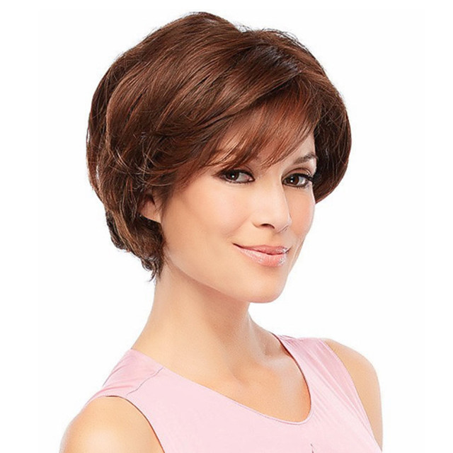 Human Hair Blend Wig Wavy Short Hairstyles 2020 Wavy Capless Dark Brown Dark Auburn Strawberry Blonde Bleach Blonde Beige Blonde Bleach Blonde 4548718 2020 32 99