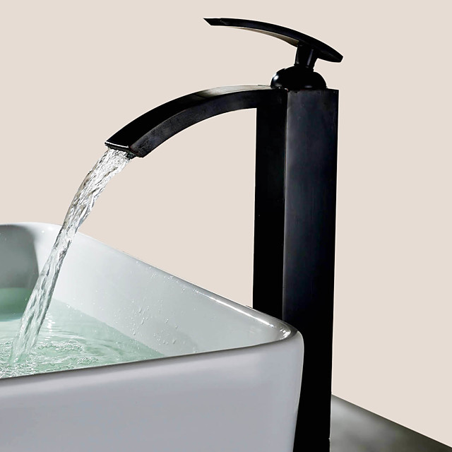 Baño grifo del fregadero - Cascada Bronce Aceitado Lavabo 1 Orificio