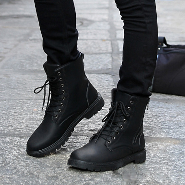 botas cuero hombre