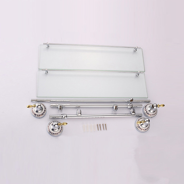 Barra para Toalla / Estantería de Baño / Cromo / Montura en Pared /57