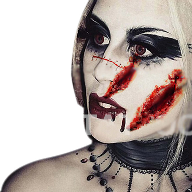 2 Pcs Pattern Halloween 3 D Temporary Tattoos Art Deco Retro 3d Halloween Body Arts Face Hand Arm 5280285 2021 2 07