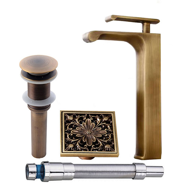 Wasserhahn-Set - Vorspülung / Wasserfall / Verbreitete Antikes Kupfer