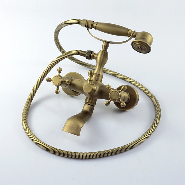 Grifo de bañera de latón antiguo, estilo de teléfono antiguo montado en