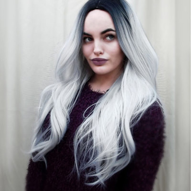 perruque ombre gris