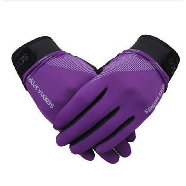 purple cycling gloves