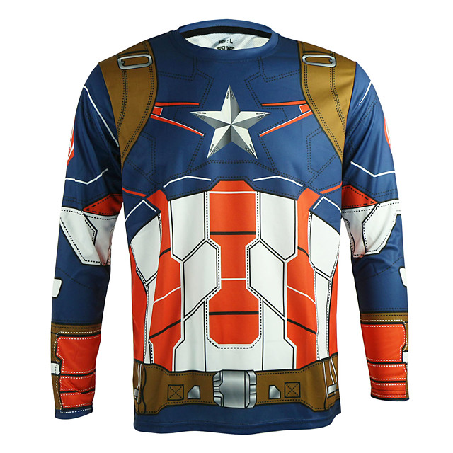 Quick Cool Dry Fit Tights Superhero Long Sleeve Athlete Baselayer Blue Laser