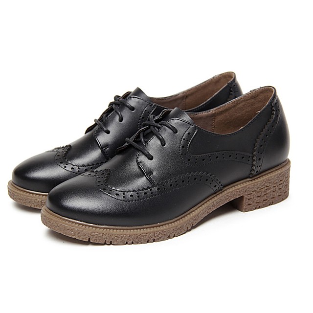  Women s  Oxfords  Spring Summer Chunky Heel Round Toe 