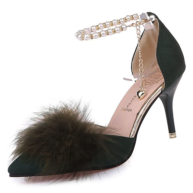 green feather heels