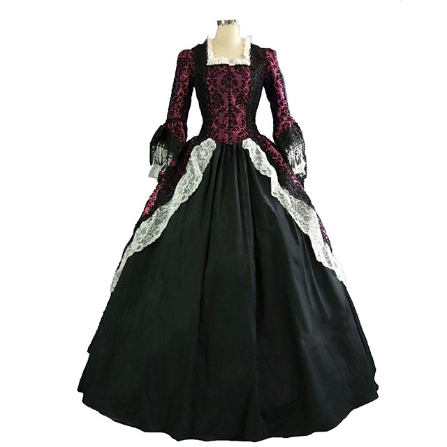 Lace Costume Red+Black Vintage Cosplay Party Prom Plus Size Customized ...