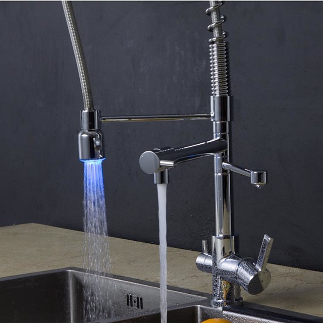 Armatur für die Küche - Einhand Ein Loch Chrom Pull-out / Pull-down