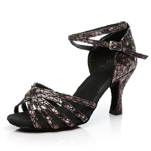 chaussure talon paillette argent