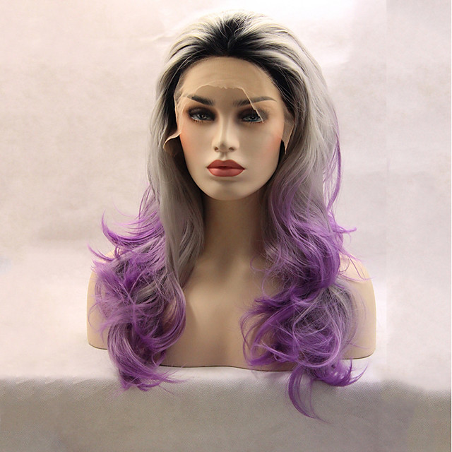 Parrucca sfumata,parrucca per donna colore sfumato parrucca sintetica per capelli ricci sintetici lunghi ricci