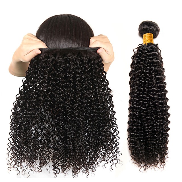 3 paquetes Cabello Peruano Rizado Pelo Natural Tejidos