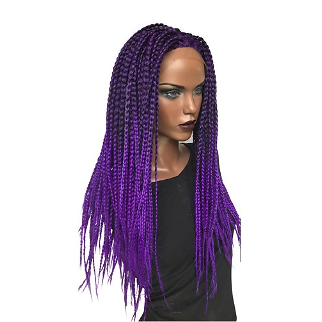 Synthetische Lace Front Perucken Locken Stufenhaarschnitt Spitzenfront Perucke Lang Schwarz Violett Synthetische Haare Damen Cosplay Tanzen Naturlicher Haaransatz Lila 6650448 2021 67 59