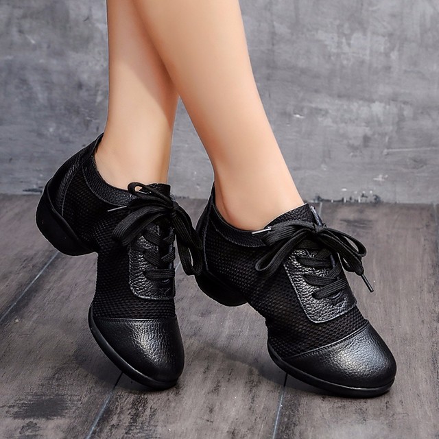 Mujer Zapatos de baile Tul / Cuero Zapatillas de Baile Zapatilla Tacón Bajo  Negro / Blanco / Rendimiento / Entrenamiento 6665357 2021 – $55.99