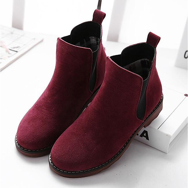 burgundy flat booties