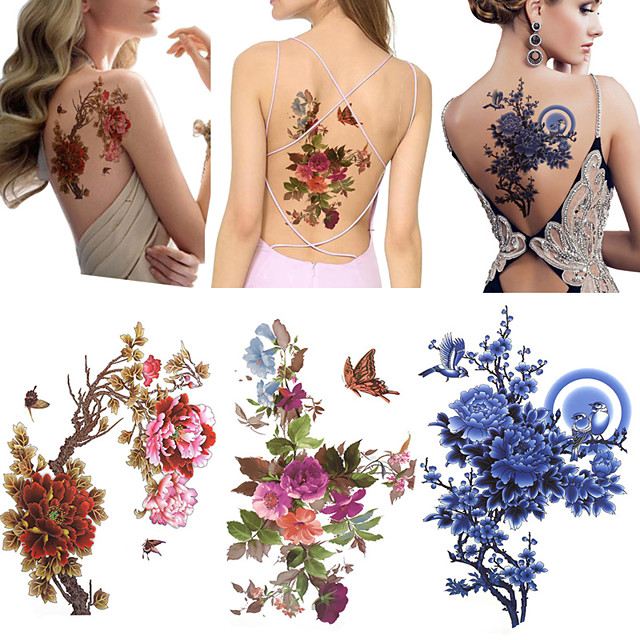 3 Pcs Dovme Etiketleri Gecici Dovme Cicek Serisi Body Art Omuz 6765062 2021 6 23