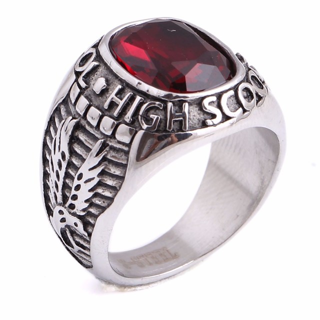 Bague Fantaisie Grosse Homme Rubis synthétique Le style ...