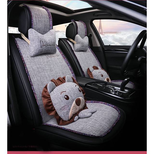 Odeer Car Seat Covers Light Grey Textile Cartoon Common For Universal All Years Models 6873395 2021 193 59 - Light Grey Car Seat Covers