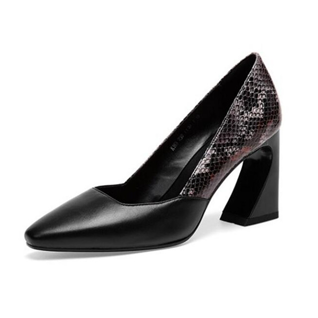 Mujer Tacones Tacones cerrados Tacón Cuadrado Diario Cuero de Napa Verano  Negro Beige 6922108 2021 – $70.19