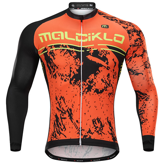 orange long sleeve cycling jersey