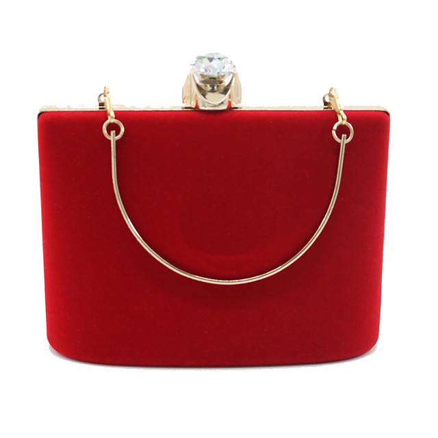 red velvet evening bag