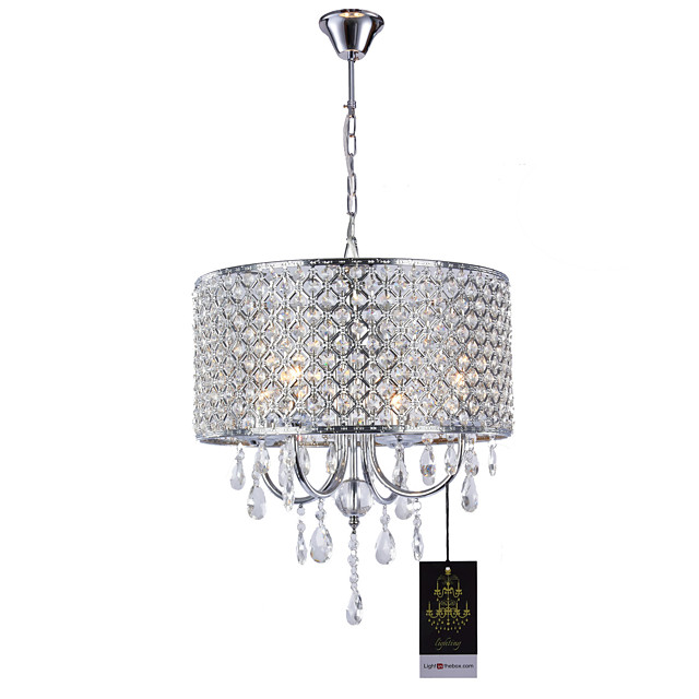 Lightinthebox 4 Light 40 15 7 Crystal Chandelier Metal Drum