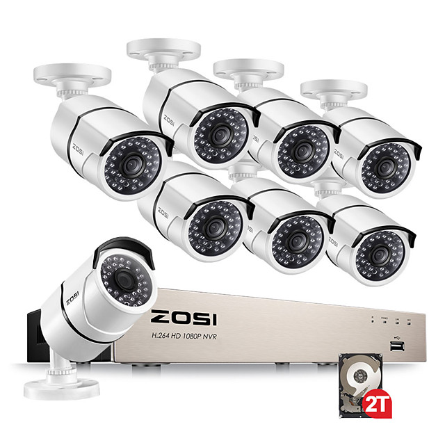 CANAVIS Full HD 1080P PoE Video Security Cameras System,4CH 1080P Surveillance NVR 4pcs 2.0 Megapixel Outdoor Indoor Weatherproof IP Cameras Night Vision with 1TB Hard Drive Power over Ethernet