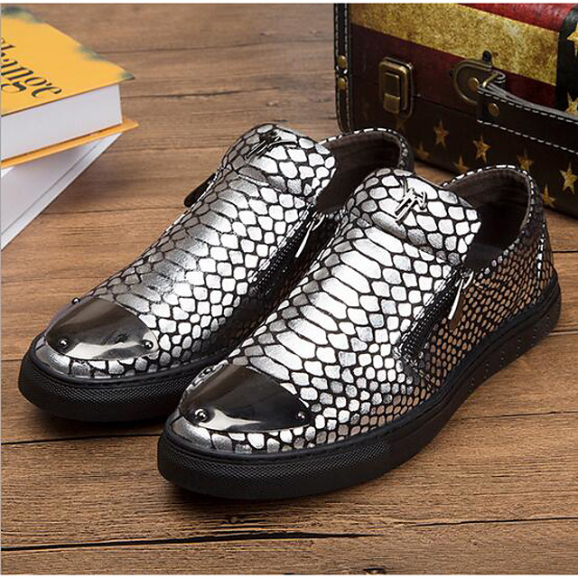 cow hide slip on shoes