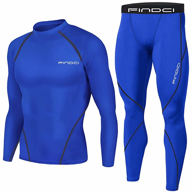 Womens 2PCS//Set Dry Fit Athletic Compression Long Sleeve T Shirt Legging Fitness Suit Baselayer