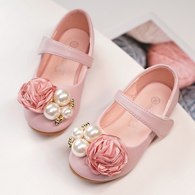 pink flower girl shoes