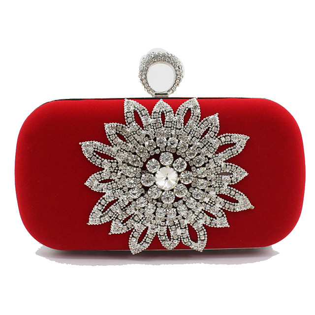 Mujer Bolsos Terciopelo Bolso de Mano Detalles de Cristal para Fiesta / Evento / Fiesta Negro