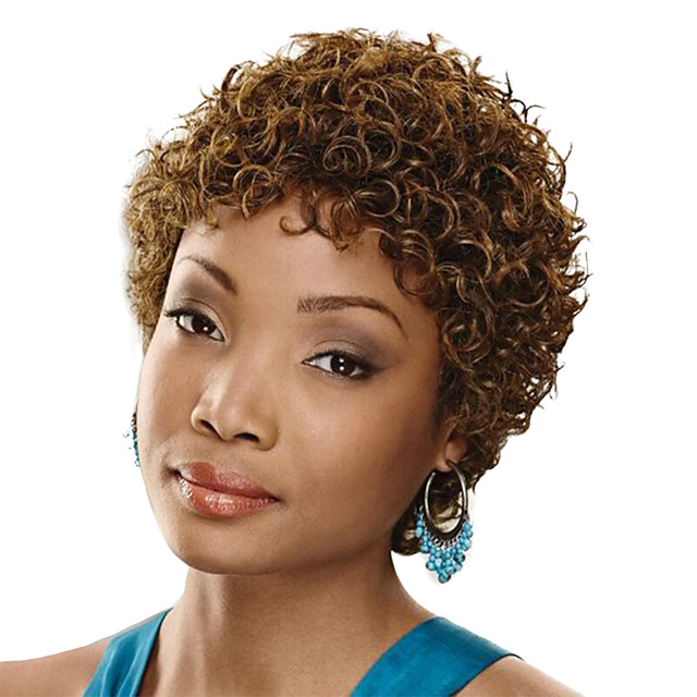 short natural curly wigs