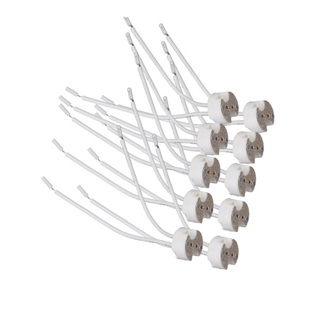 Ac 250v 100w Mr16 Mr11 Gu5 3 Halogen Led Bulbs Holder Base Socket Wire Connector 9cm Cable Pack Of 10 21 10 07