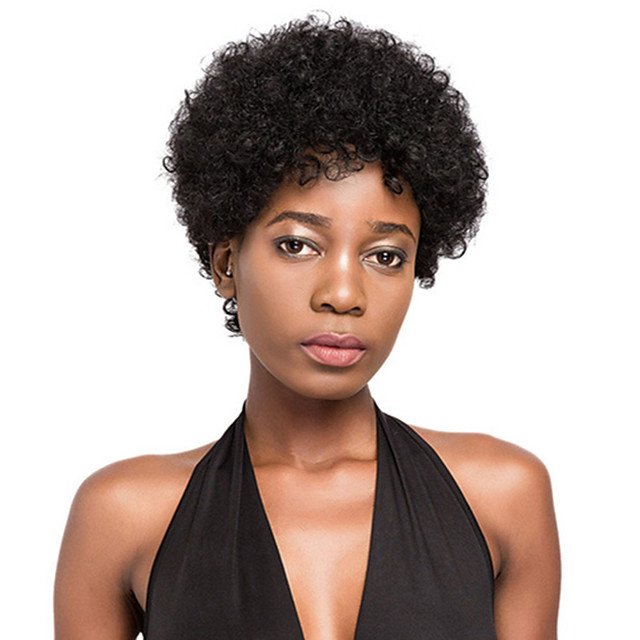 2021 가발 짧음 아프리카 킨키 Kinky Curly 픽시 컷 짧은 머리 형 2020 년 블랙 흑인 가발 흑인여성 제품 