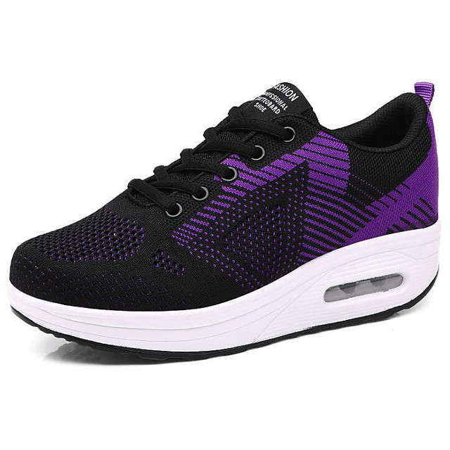 Women's Athletic Shoes Wedge Heel Tissage Volant Running Shoes Spring ...