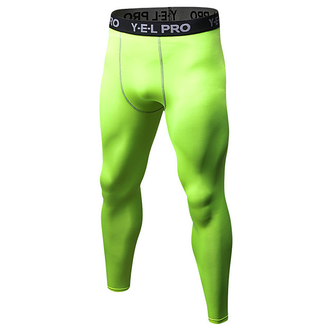 YUERLIAN Voor heren Hoge taille Strakke hardloopbroek Compressiebroek Bijgesneden legging Thermisch Warm Buikcontrole Ademend Wit Zwart Rood Fitness Sportschooltraining Hardlopen Sport Sportkleding